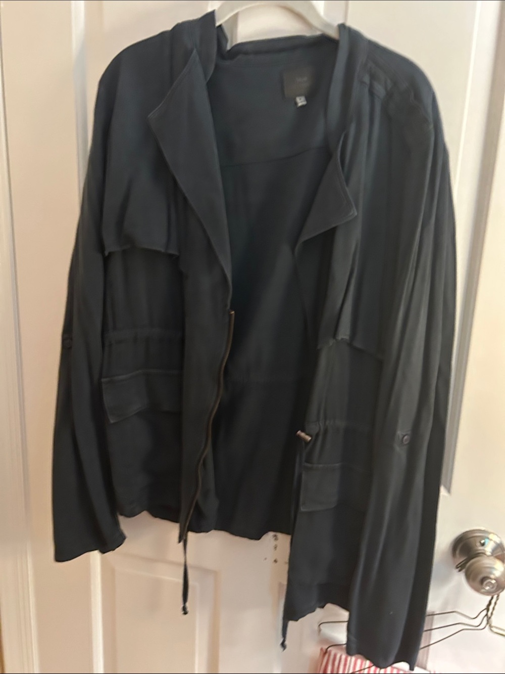 Women's Dark Teal Utility Jacket with Zip & Pockets